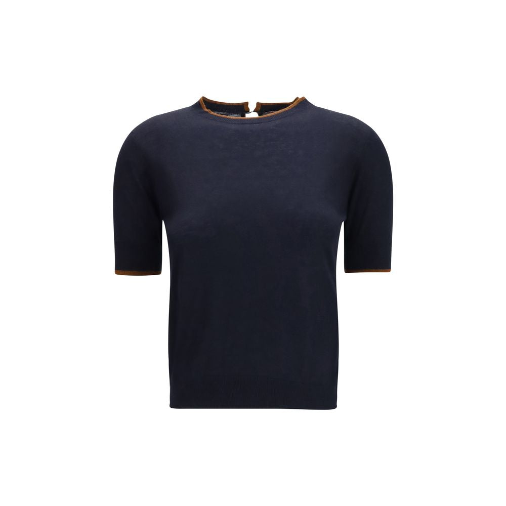 Max Mara Blue Silk T-Shirt Max Mara