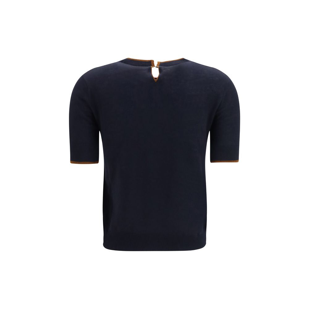 Max Mara Blue Silk T-Shirt Max Mara