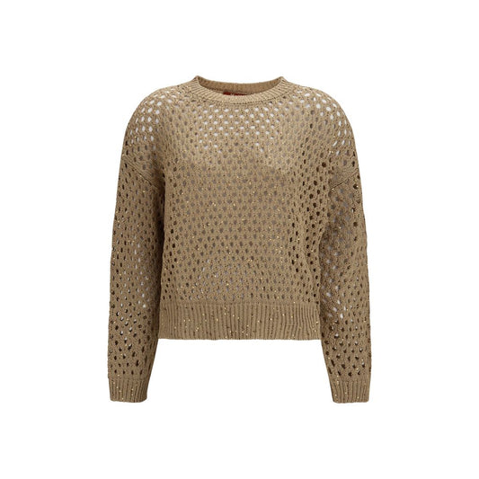 Max Mara Beige Cotton Sweatshirt Max Mara
