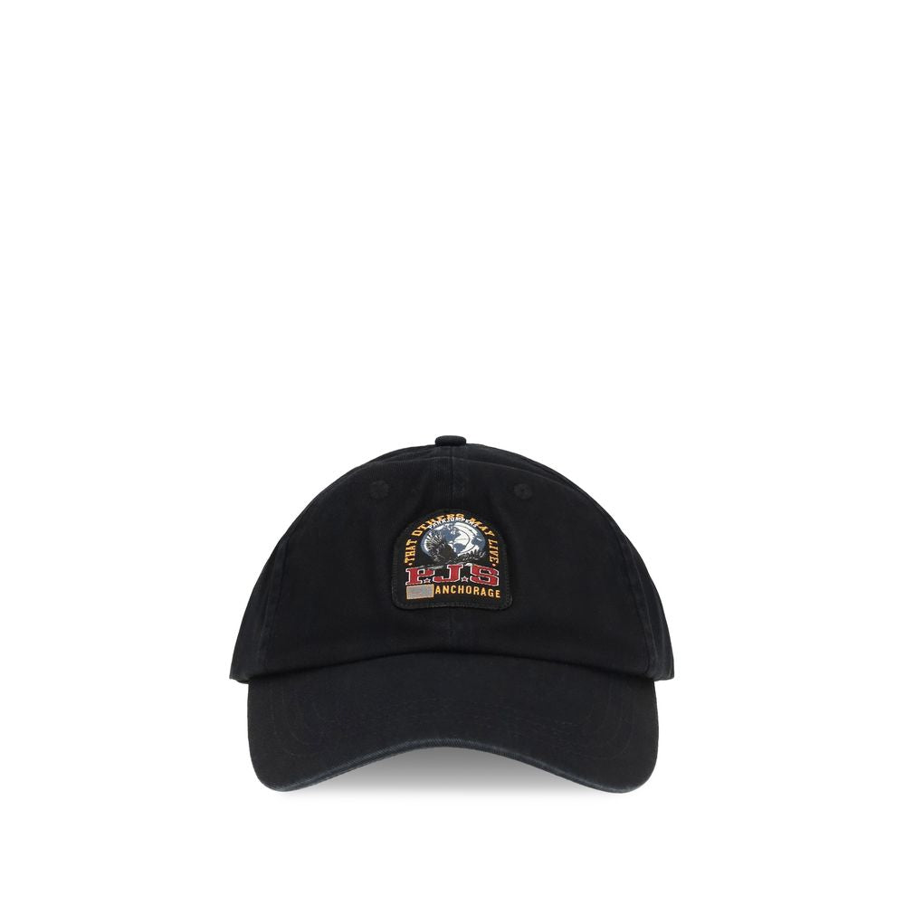 Parajumpers Black Cotton Cap Baseball Hat Parajumpers