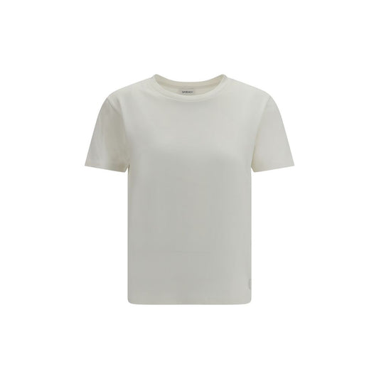 Saint Laurent White Cotton T-Shirt Saint Laurent