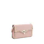 Valentino Garavani Pink Calf Leather Bos Taurus Shoulder Bag Valentino Garavani