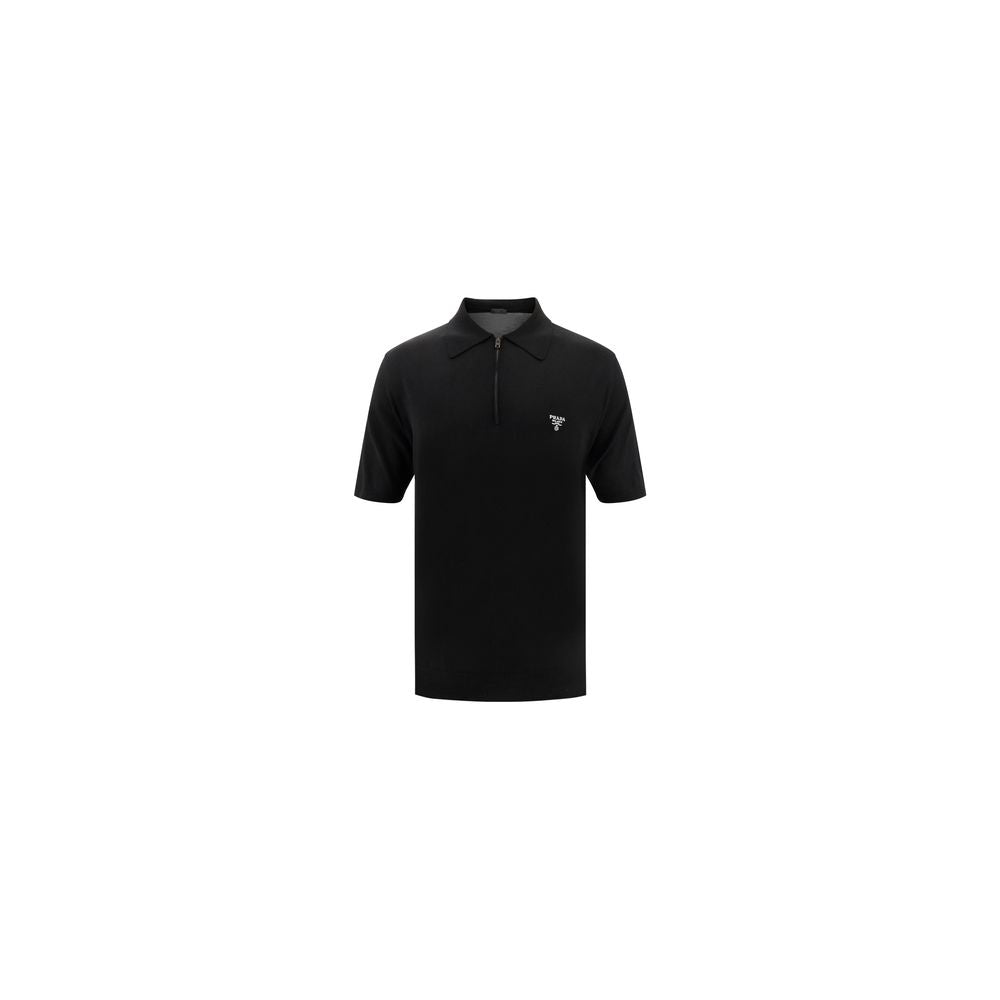 Prada Black Wool Oves Aries Polo Shirt Prada