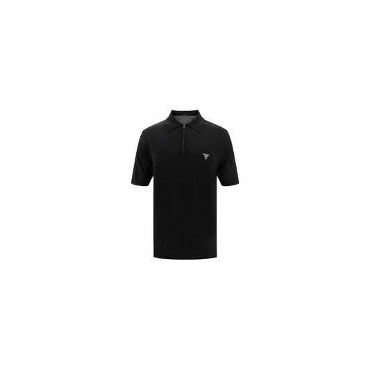 Prada Black Wool Oves Aries Polo Shirt Prada