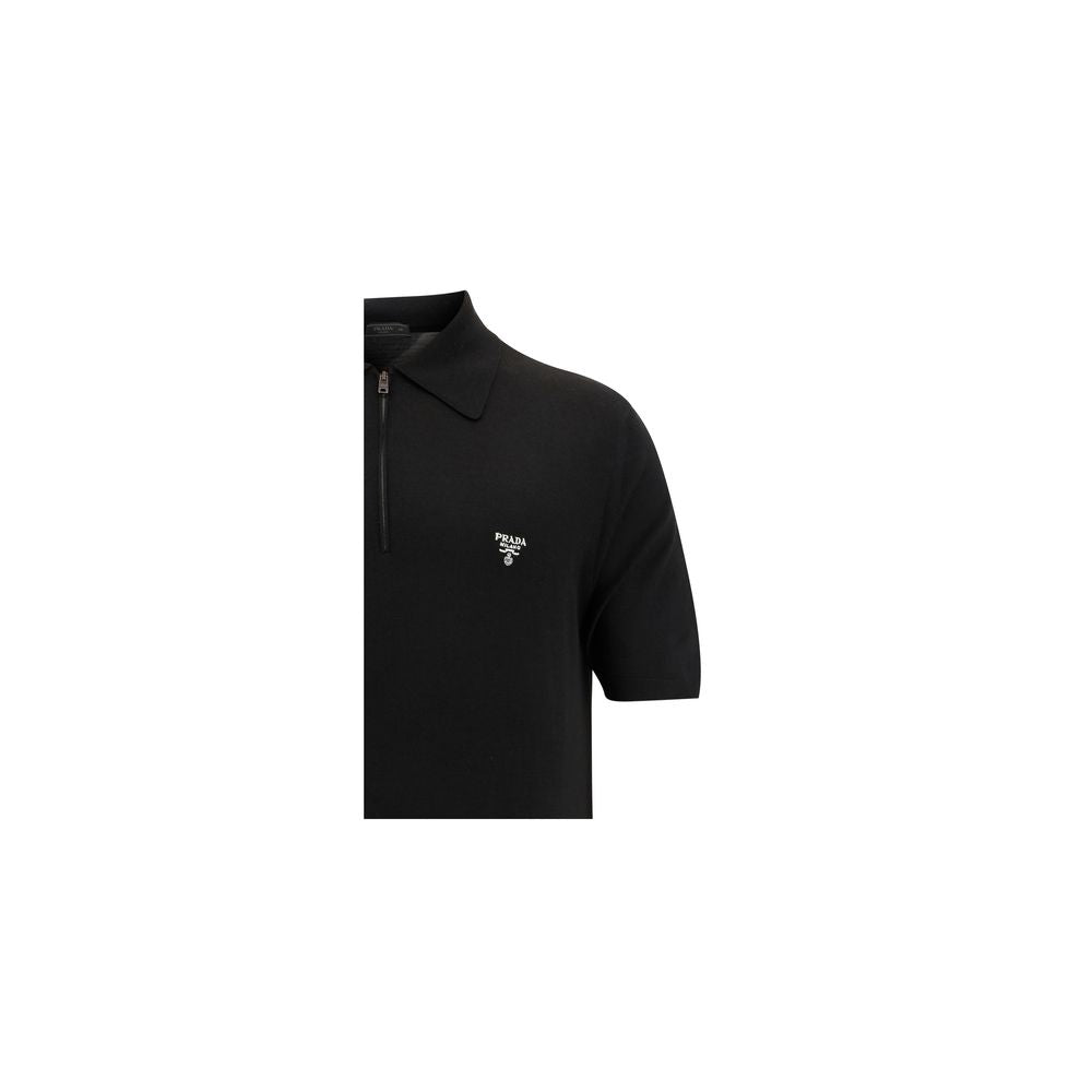 Prada Black Wool Oves Aries Polo Shirt Prada