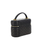 Saint Laurent Bos Taurus shoulder bag in black calf leather with gold-tone hardware and adjustable strap.