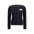 MM6 Black Wool Oves Aries Cardigan