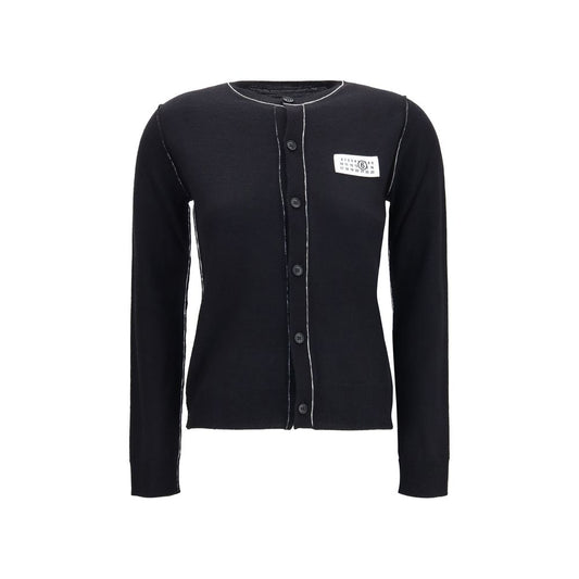 MM6 Black Wool Oves Aries Cardigan