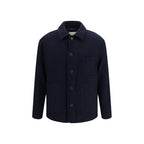 Brooksfield Blue Wool Oves Aries Full-Length Jacket Brooksfield