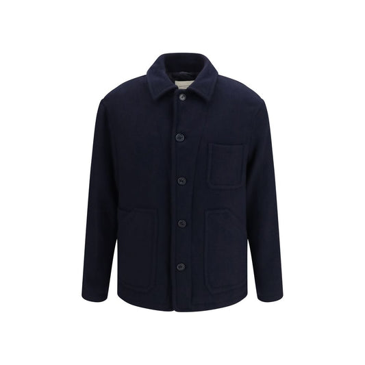 Brooksfield Blue Wool Oves Aries Full-Length Jacket Brooksfield