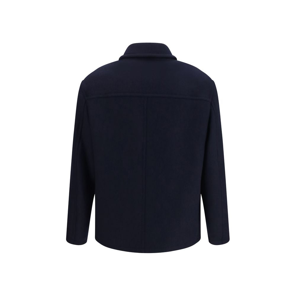 Brooksfield Blue Wool Oves Aries Full-Length Jacket Brooksfield