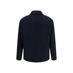 Brooksfield Blue Wool Oves Aries Full-Length Jacket Brooksfield