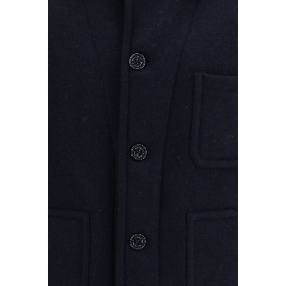 Brooksfield Blue Wool Oves Aries Full-Length Jacket Brooksfield