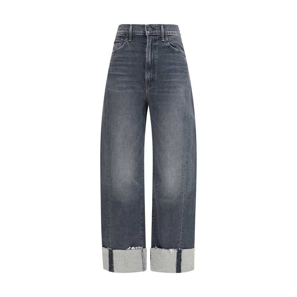 Mother Denim Black Cotton Cropped Jeans Mother Denim