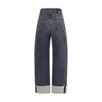 Mother Denim Black Cotton Cropped Jeans Mother Denim