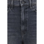 Mother Denim Black Cotton Cropped Jeans Mother Denim