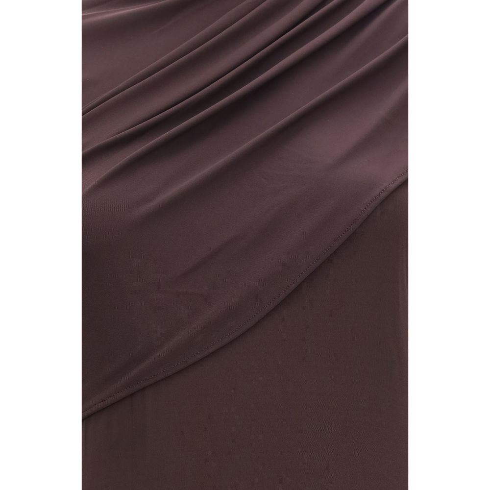 Courrèges Brown Viscose Casual Dress Courrèges