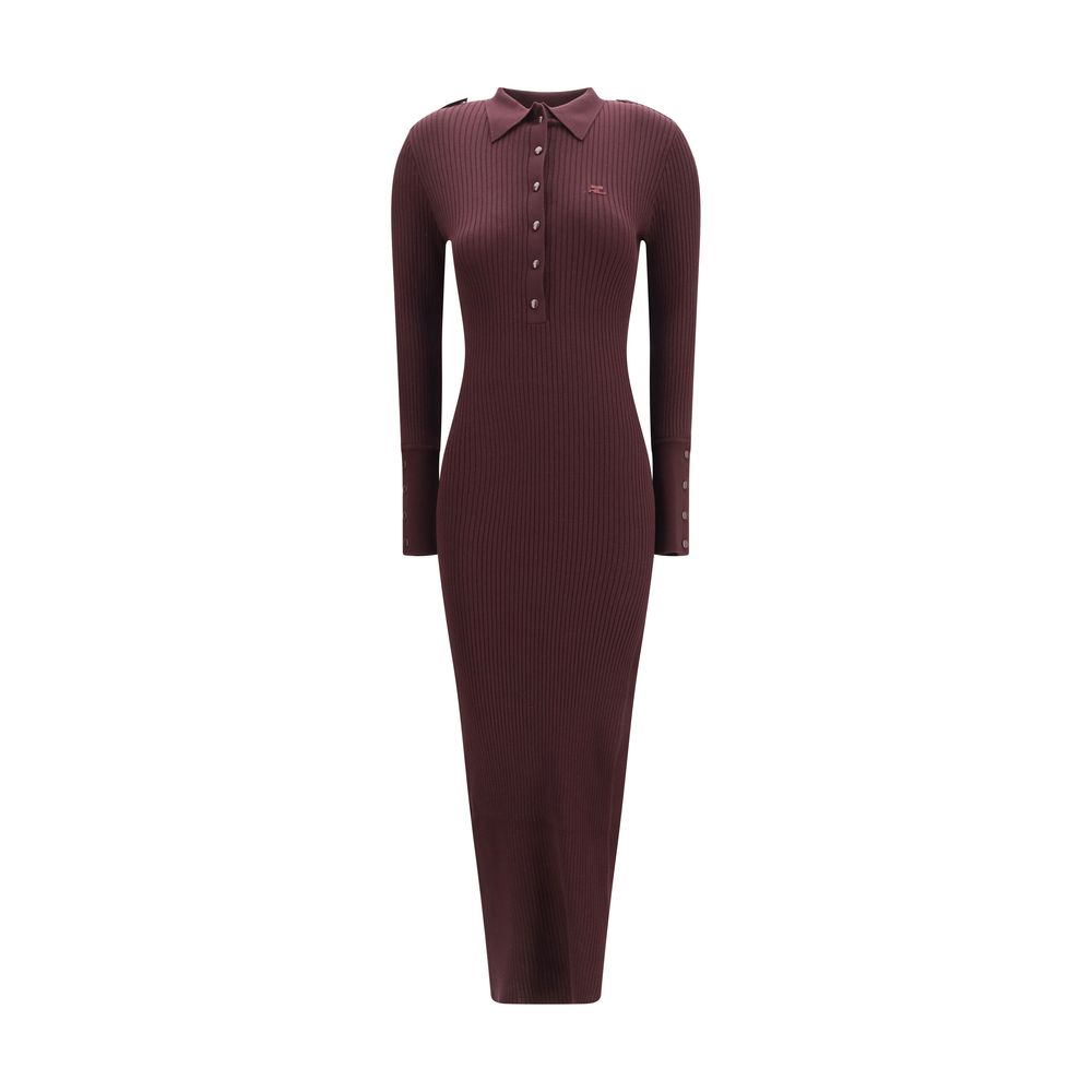 Courrèges Purple Viscose Long Dress Courrèges