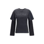 Courrèges Black Cotton T-Shirt Courrèges