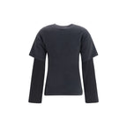 Courrèges Black Cotton T-Shirt Courrèges
