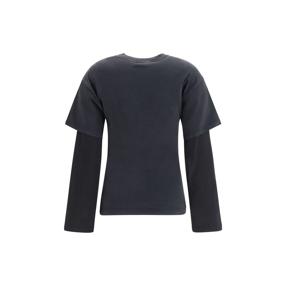 Courrèges Black Cotton T-Shirt Courrèges