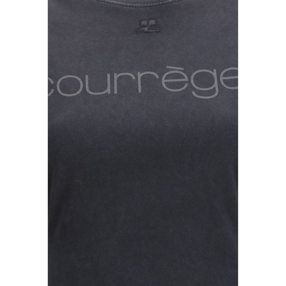 Courrèges Black Cotton T-Shirt Courrèges