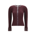 Courrèges Bordeaux Viscose Cardigan Courrèges