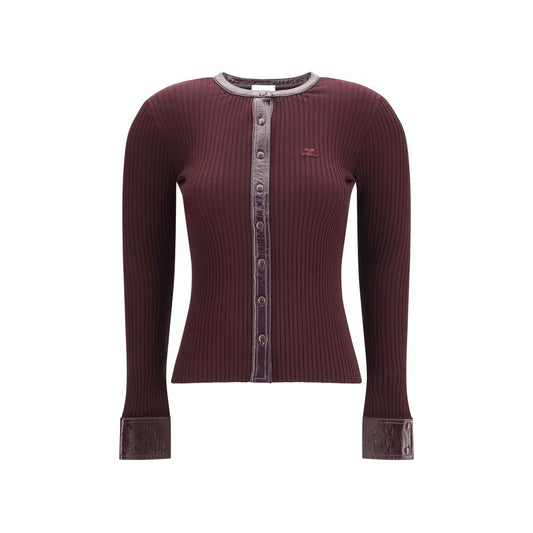 Courrèges Bordeaux Viscose Cardigan Courrèges