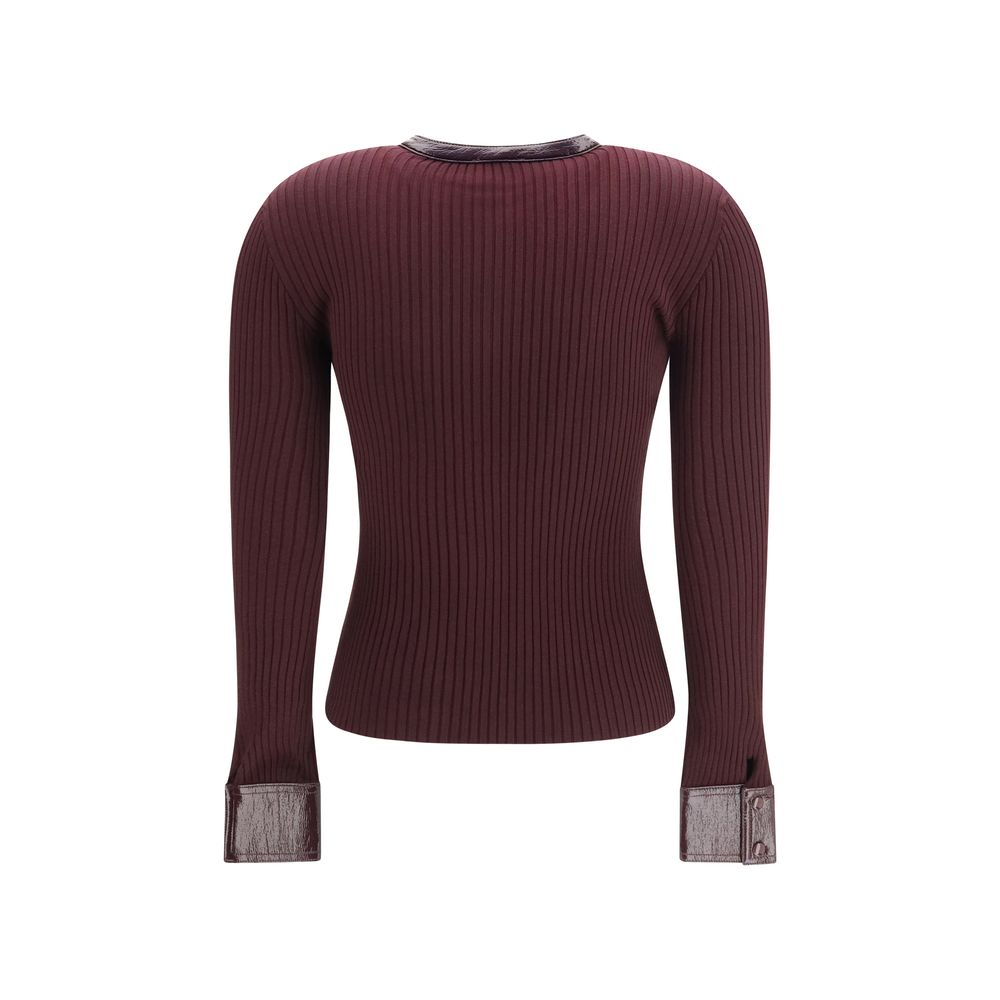 Courrèges Bordeaux Viscose Cardigan Courrèges