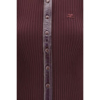 Courrèges Bordeaux Viscose Cardigan Courrèges
