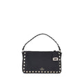 Valentino Garavani Black Calf Leather Bos Taurus Shoulder Bag Valentino Garavani