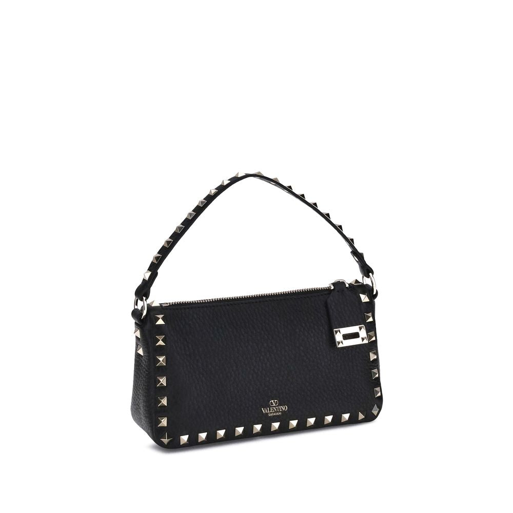 Valentino Garavani Black Calf Leather Bos Taurus Shoulder Bag Valentino Garavani