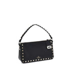 Valentino Garavani Black Calf Leather Bos Taurus Shoulder Bag Valentino Garavani