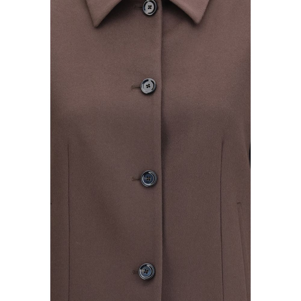 Lardini Brown Wool Oves Aries Full-Length Jacket Lardini