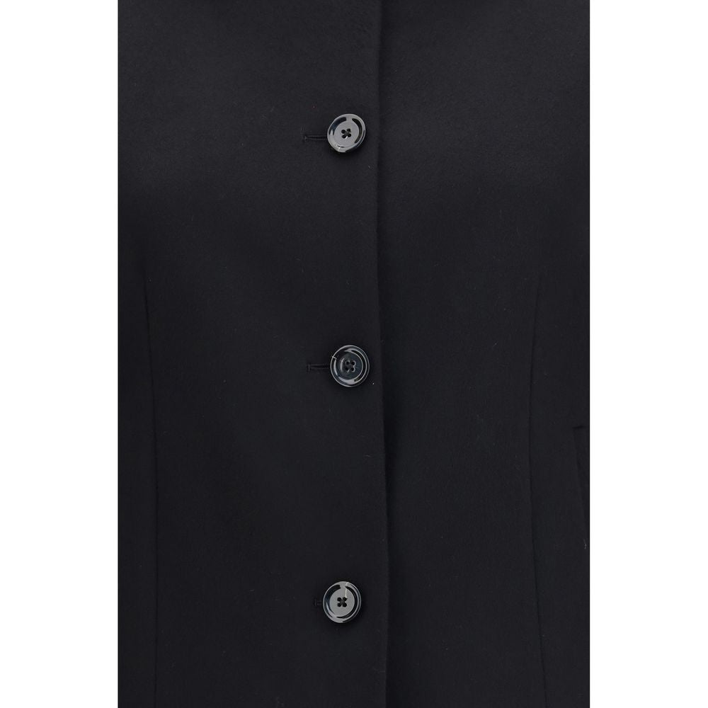 Lardini Black Wool Oves Aries Full-Length Jacket Lardini