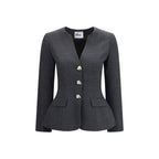 Self-Portrait Gray Polyester Blazer