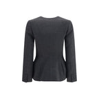 Self-Portrait Gray Polyester Blazer