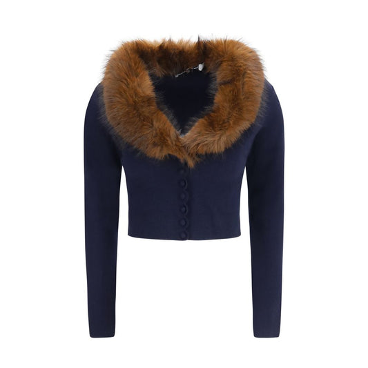 Self-Portrait Blue Wool Oves Aries Cardigan Self-Portrait