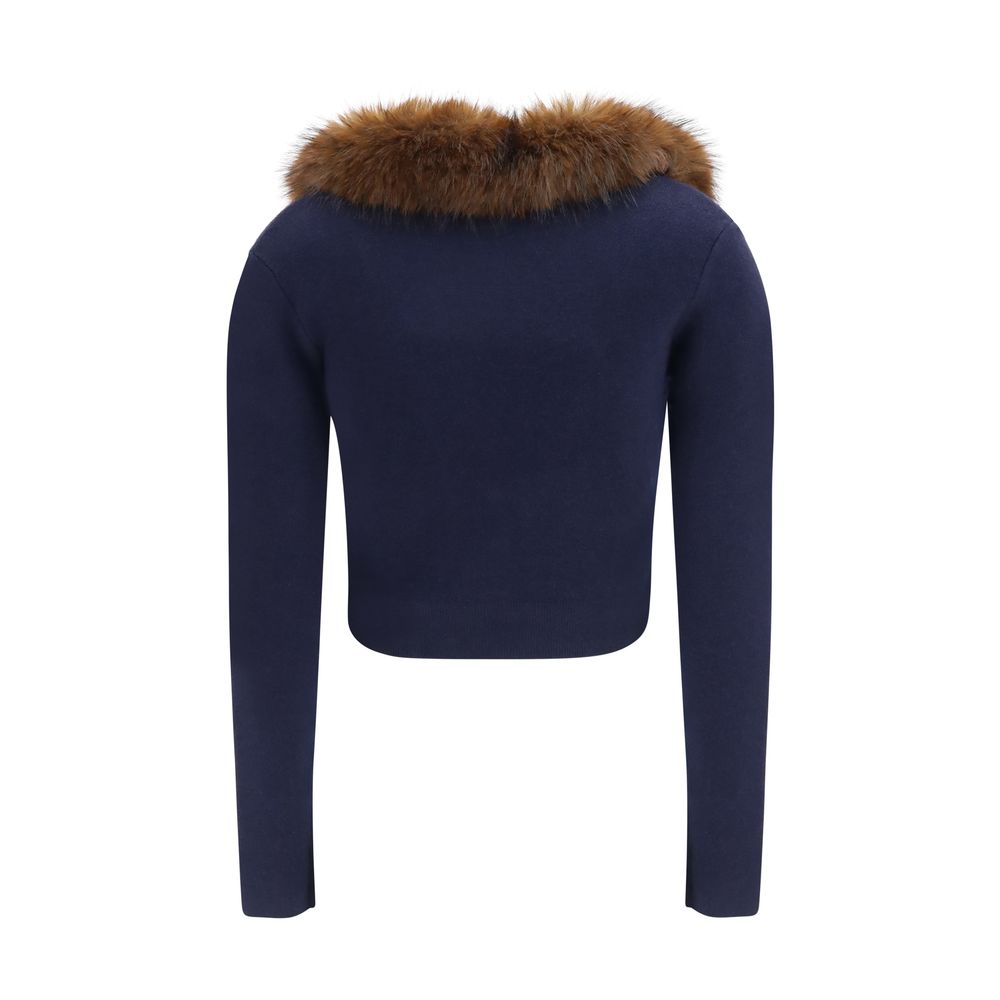 Self-Portrait Blue Wool Oves Aries Cardigan Self-Portrait