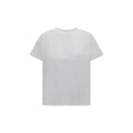 White cotton T-shirt by Loulou De Saison featuring a classic crew neckline and minimalist design, laid flat for display.
