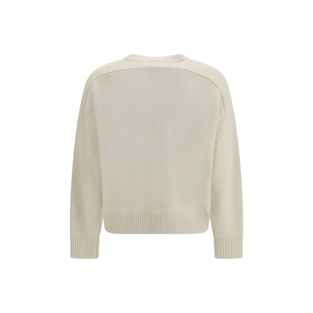 Loulou De Saison White Wool Oves Aries Sweatshirt Loulou De Saison
