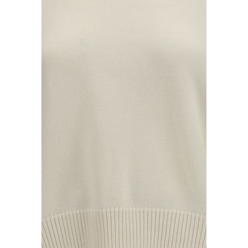 Loulou De Saison White Wool Oves Aries Sweatshirt Loulou De Saison
