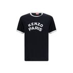 Kenzo black cotton T-shirt featuring a classic crew neck and minimalist design, perfect for casual wear.