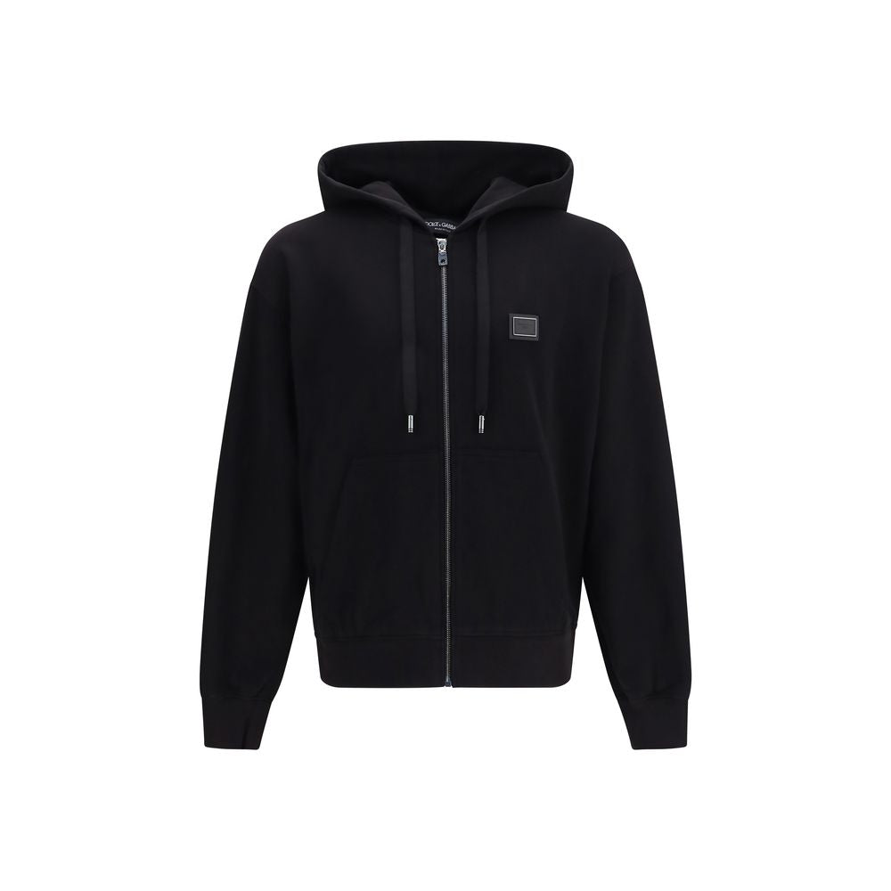 Dolce & Gabbana Black Cotton Sweatshirt Dolce & Gabbana