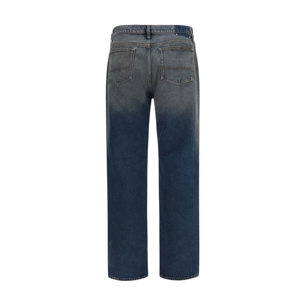 Golden Goose Blue Cotton Relaxed Fit Jeans Golden Goose