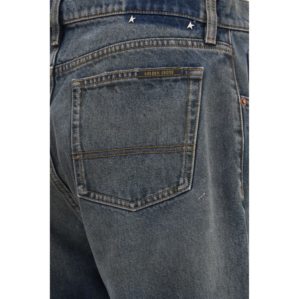Golden Goose Blue Cotton Relaxed Fit Jeans Golden Goose