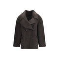 Loulou De Saison Brown Wool Oves Aries Full-Length Jacket Loulou De Saison