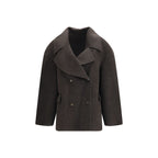Loulou De Saison Brown Wool Oves Aries Full-Length Jacket Loulou De Saison