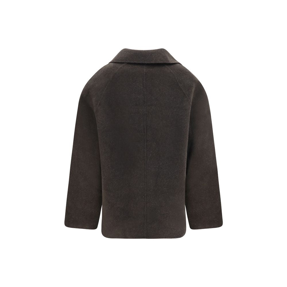 Loulou De Saison Brown Wool Oves Aries Full-Length Jacket Loulou De Saison