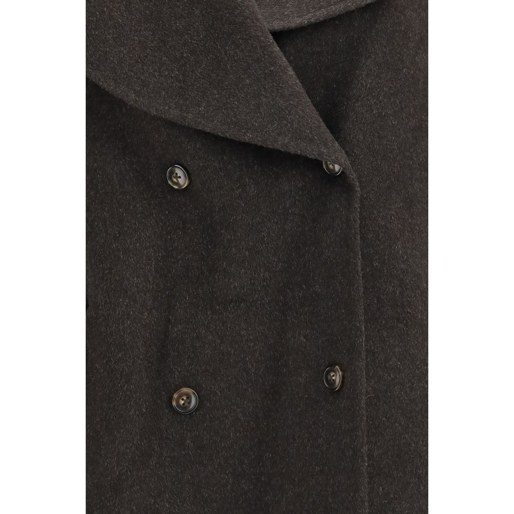 Loulou De Saison Brown Wool Oves Aries Full-Length Jacket Loulou De Saison